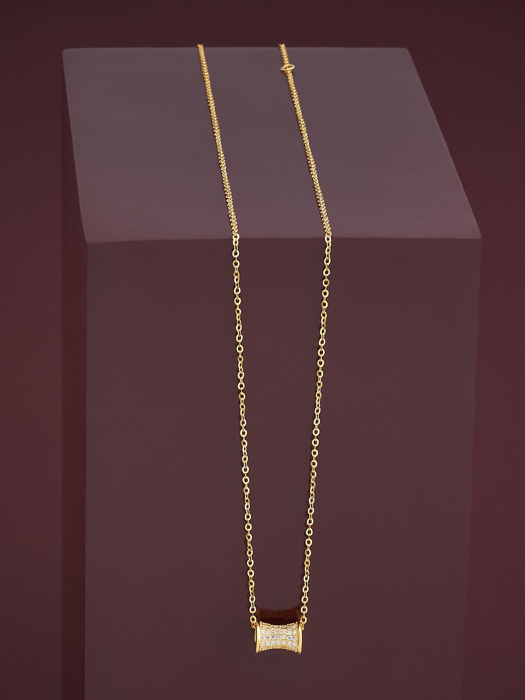 

Kushal's Fashion Jewellery Sterling Silver Cubic Zirconia Gold-Plated Chain