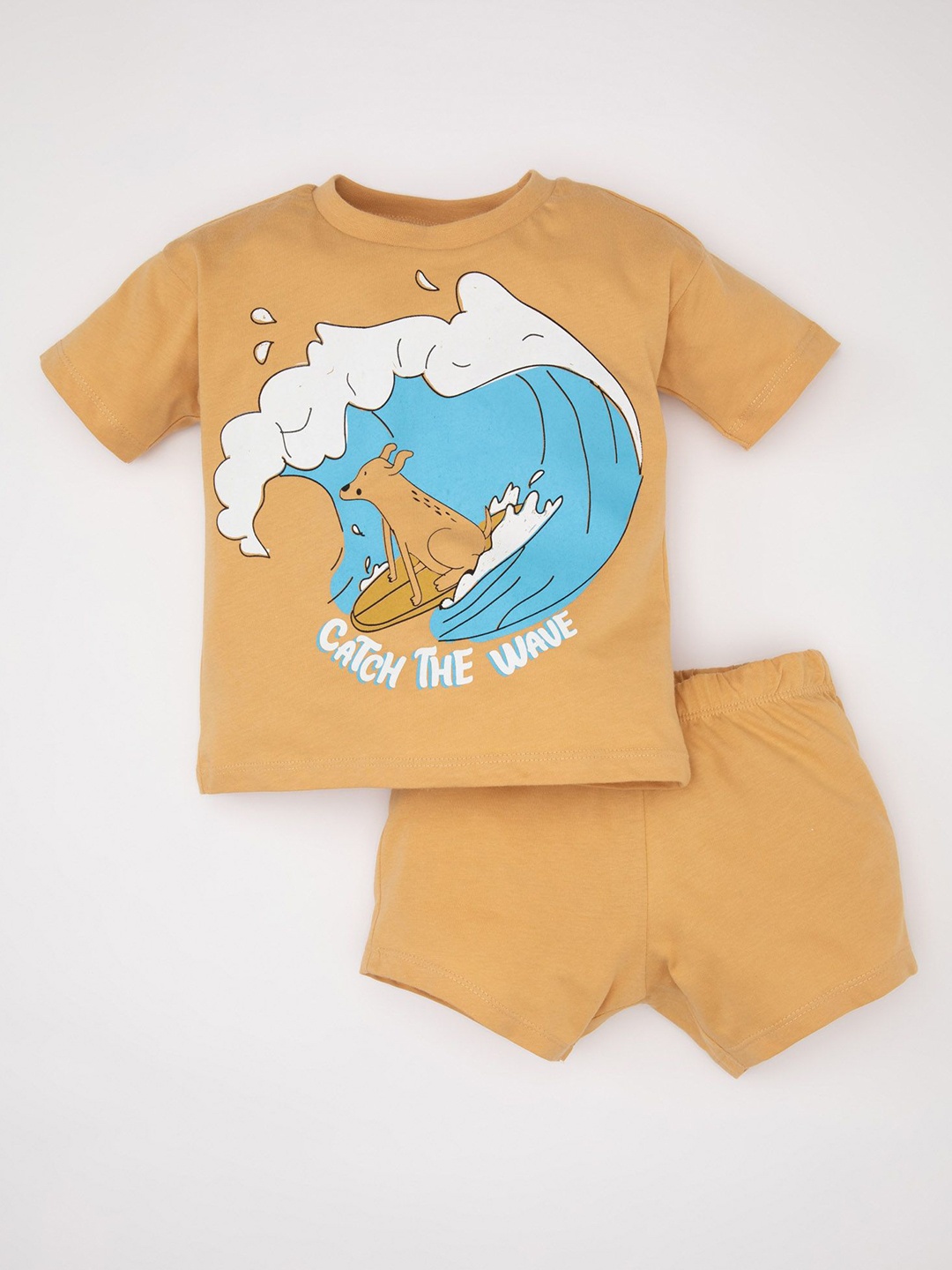 

DeFacto Boys Printed Pure Cotton Clothing Set, Orange