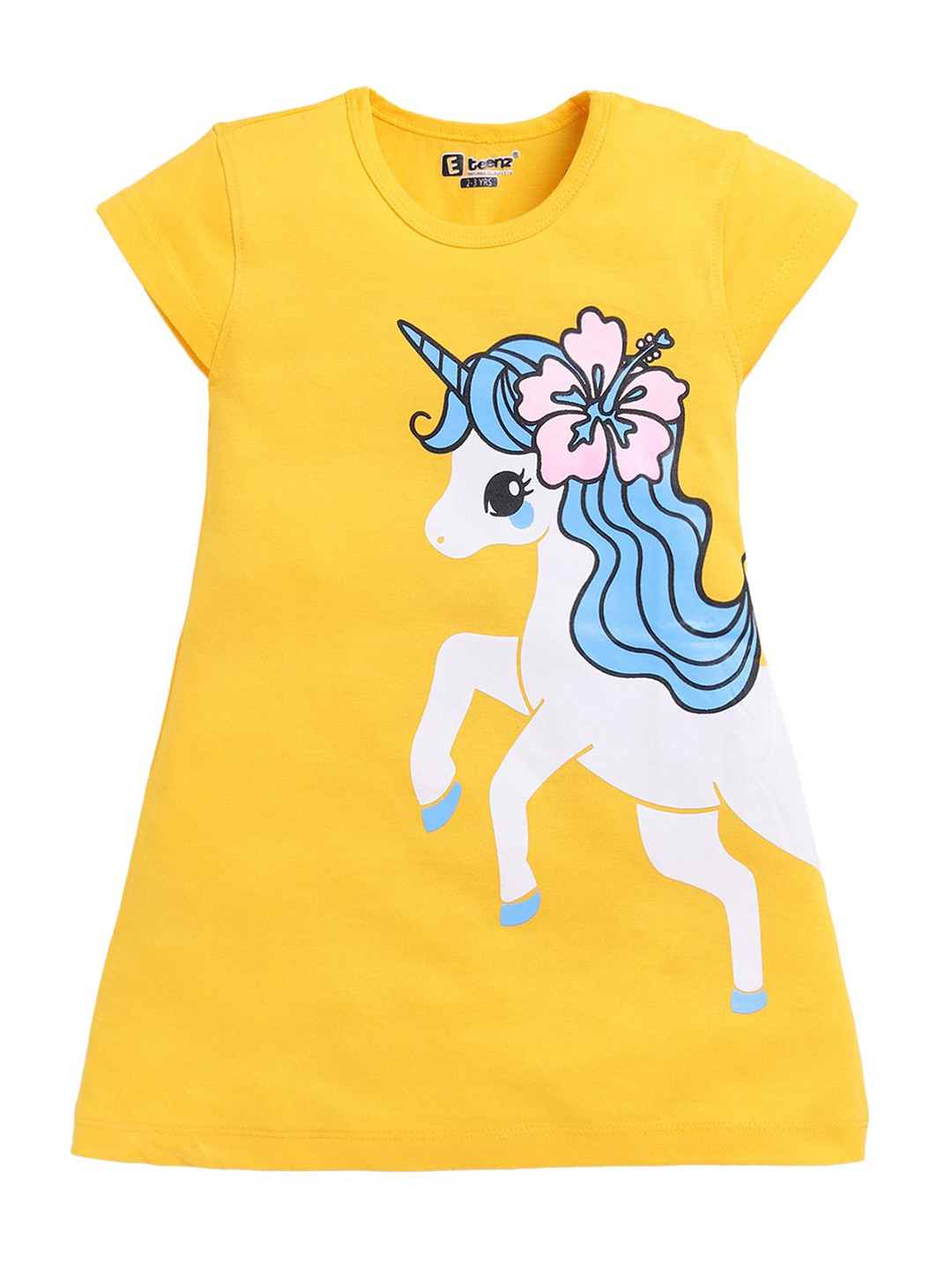 

E-TEENZ Printed A-Line Mini Dress, Yellow