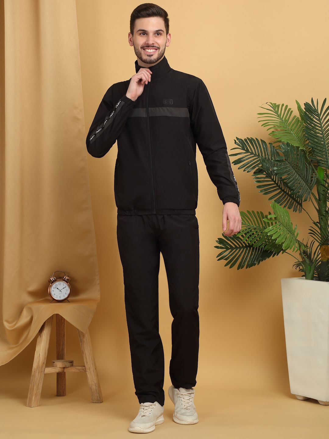 

Sweet Dreams Mock Collar Tracksuit, Black