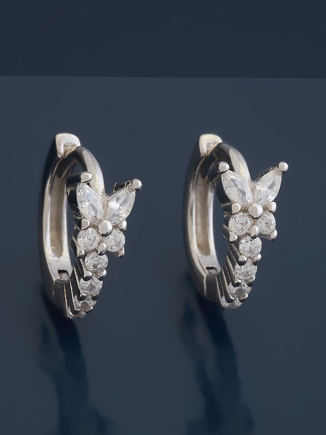 

Kushal's Fashion Jewellery 92.5 Pure Silver Circular Hoop Earrings