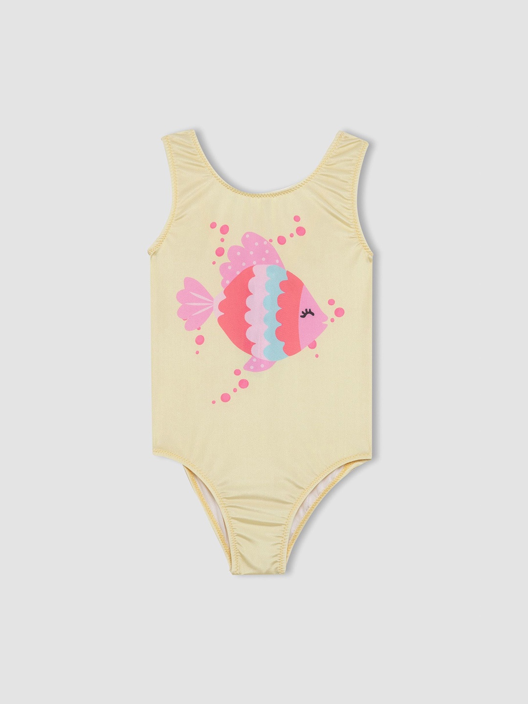 

DeFacto Girls Printed Swim Bodysuit, Yellow