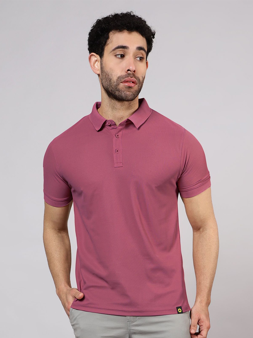 

Beyoung Men Solid Polo Collar Cotton T-shirt, Mauve