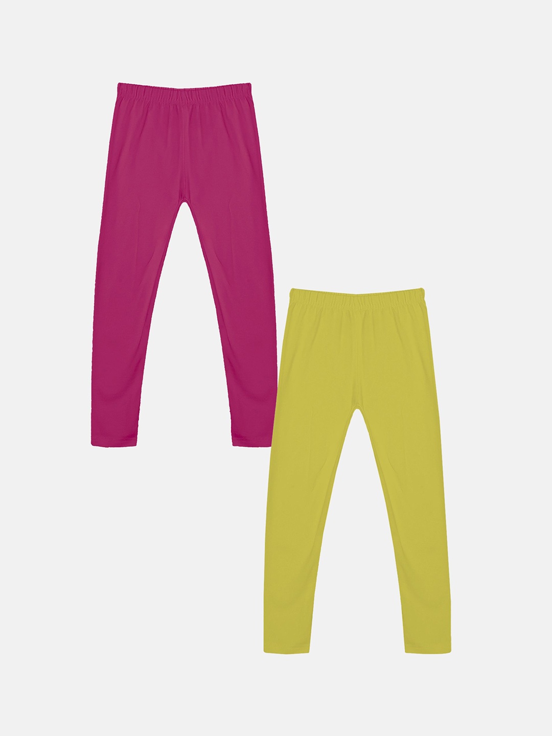 

KiddoPanti Girls Pack Of 2 Ankle Length Leggings, Fuchsia