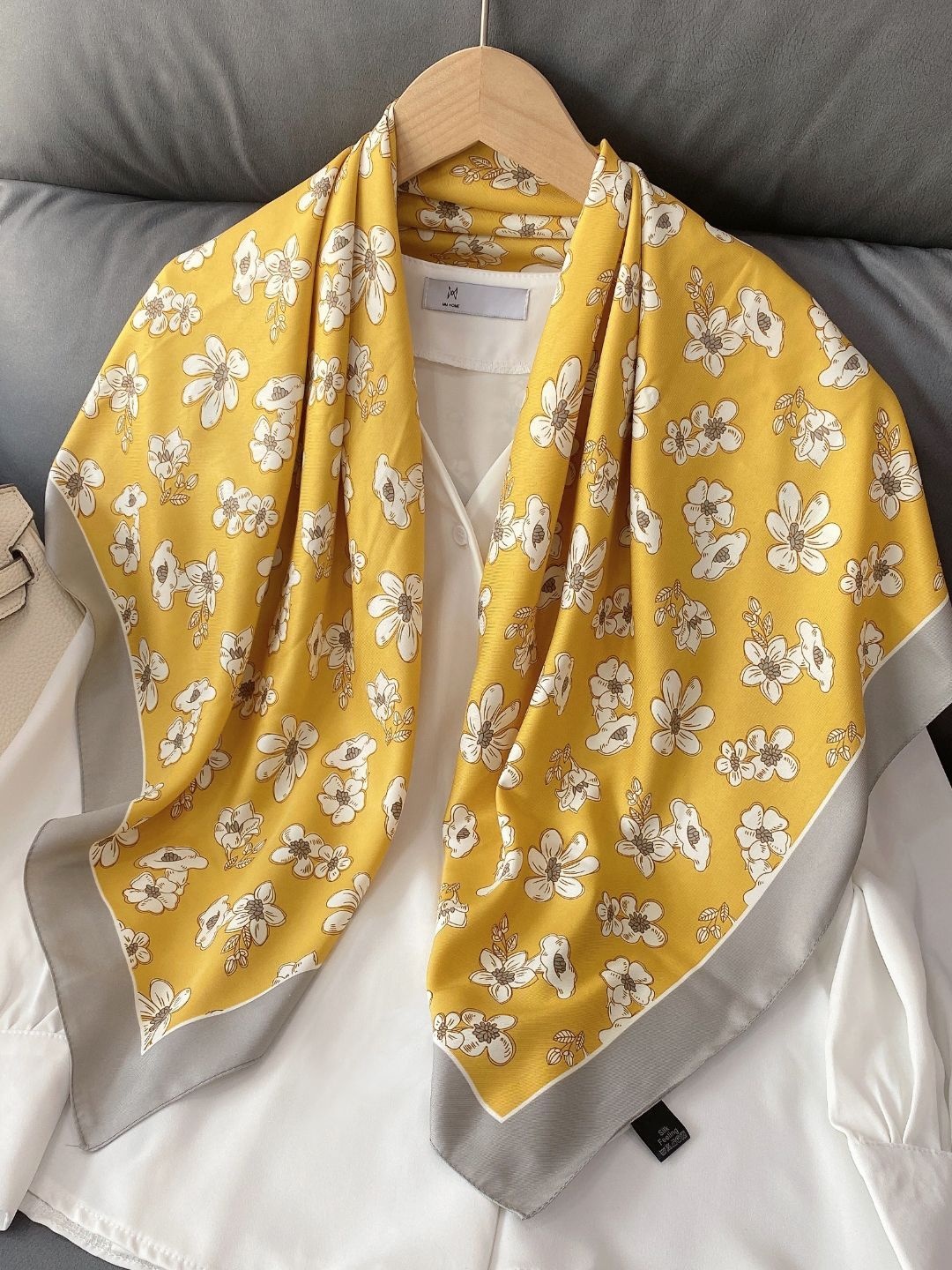 

CrossKulture Women Printed Satin Scarf, Yellow