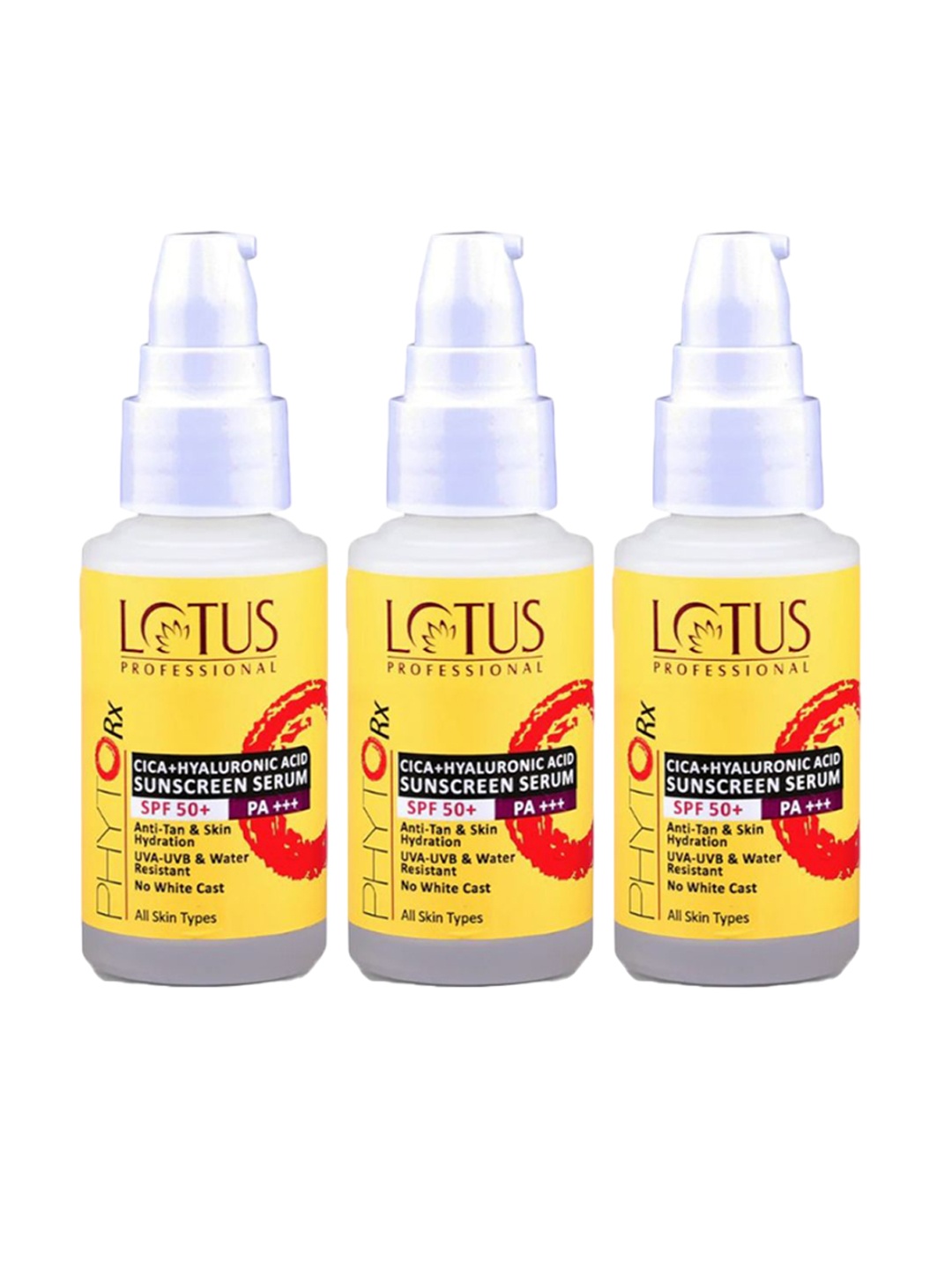 

Lotus Professional PHYTORx Set Of 3 Sunscreen Serum With Cica & Hyaluronic Acid - 30 ml, Yellow