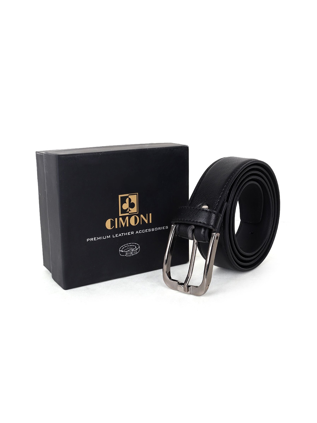 

CIMONI Men Textured Tang Closure Casual Belt, Black