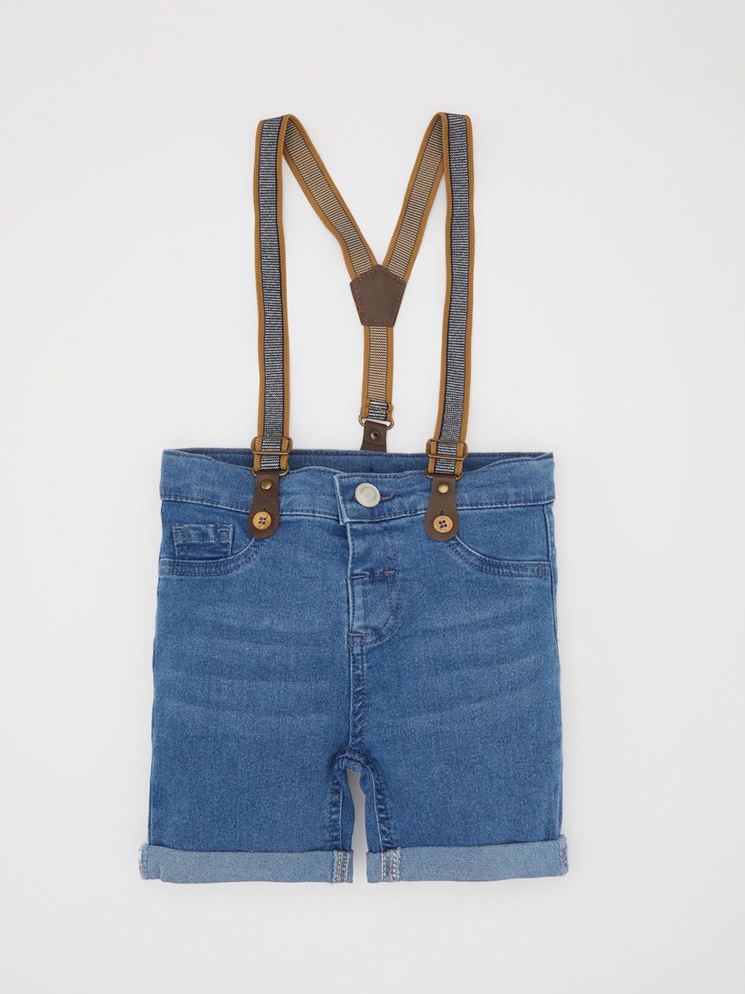 

DeFacto Boys Solid Mid-Rise Denim Shorts, Na