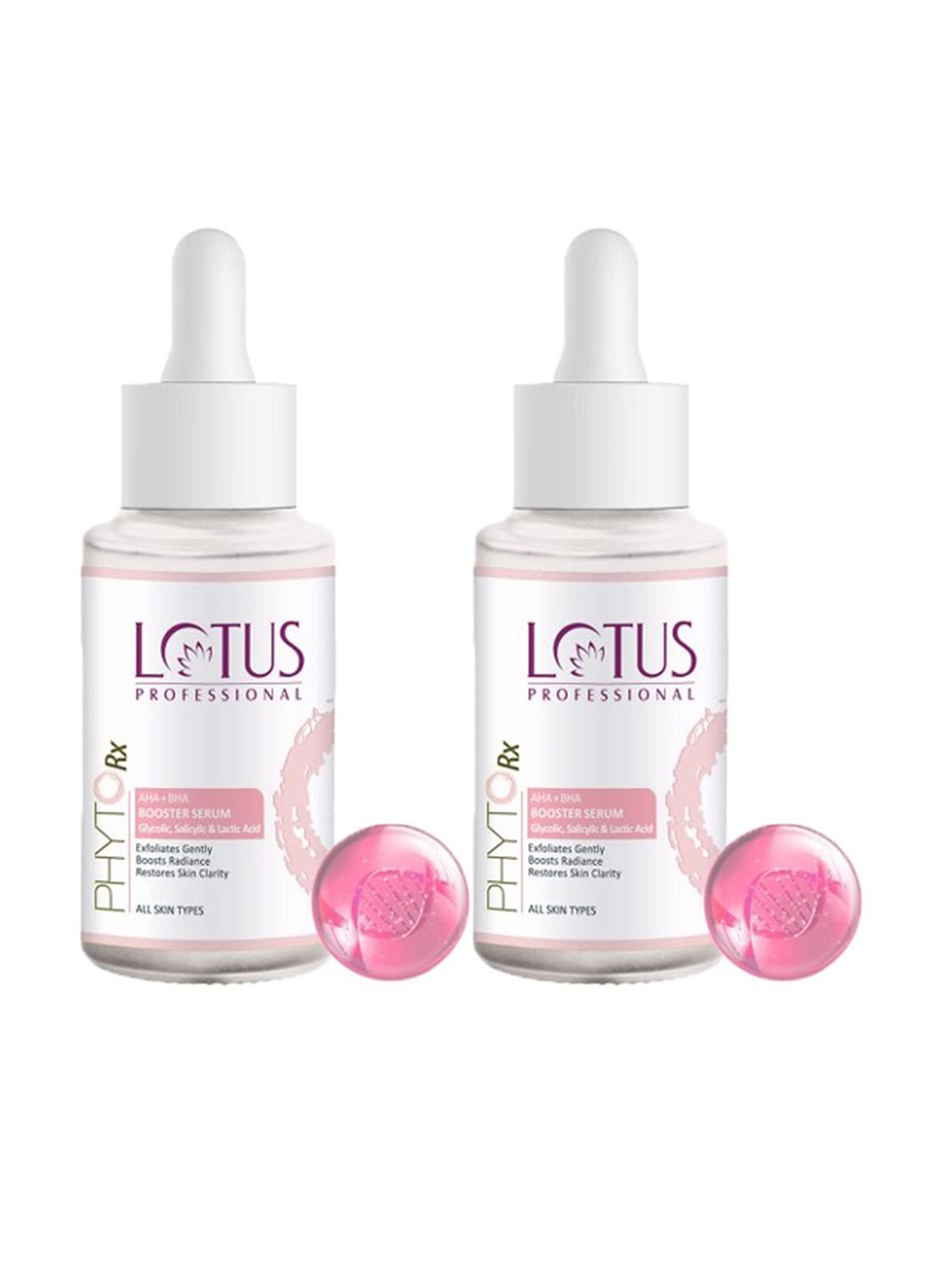 

Lotus Professional Set Of 2 PHYTORx AHA+BHA Booster Serum - 30 ml Each, Pink
