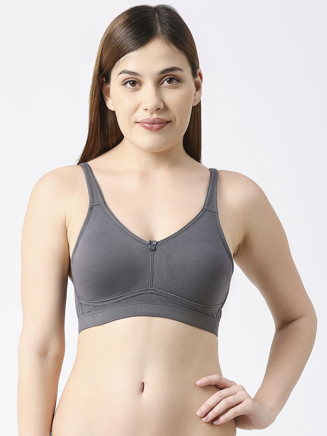 

Juliet Full Coverage Solid Bra, Grey