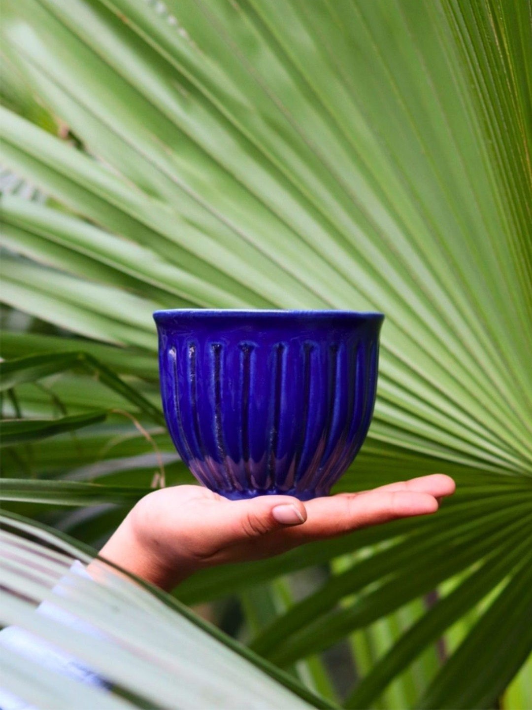 

WEAVING HOMES Blue Ceramic Planters