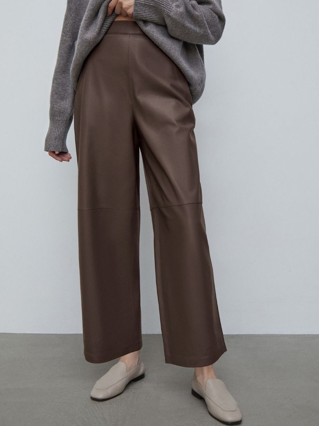 

KPOP Women Original PU Formal Trouser, Brown