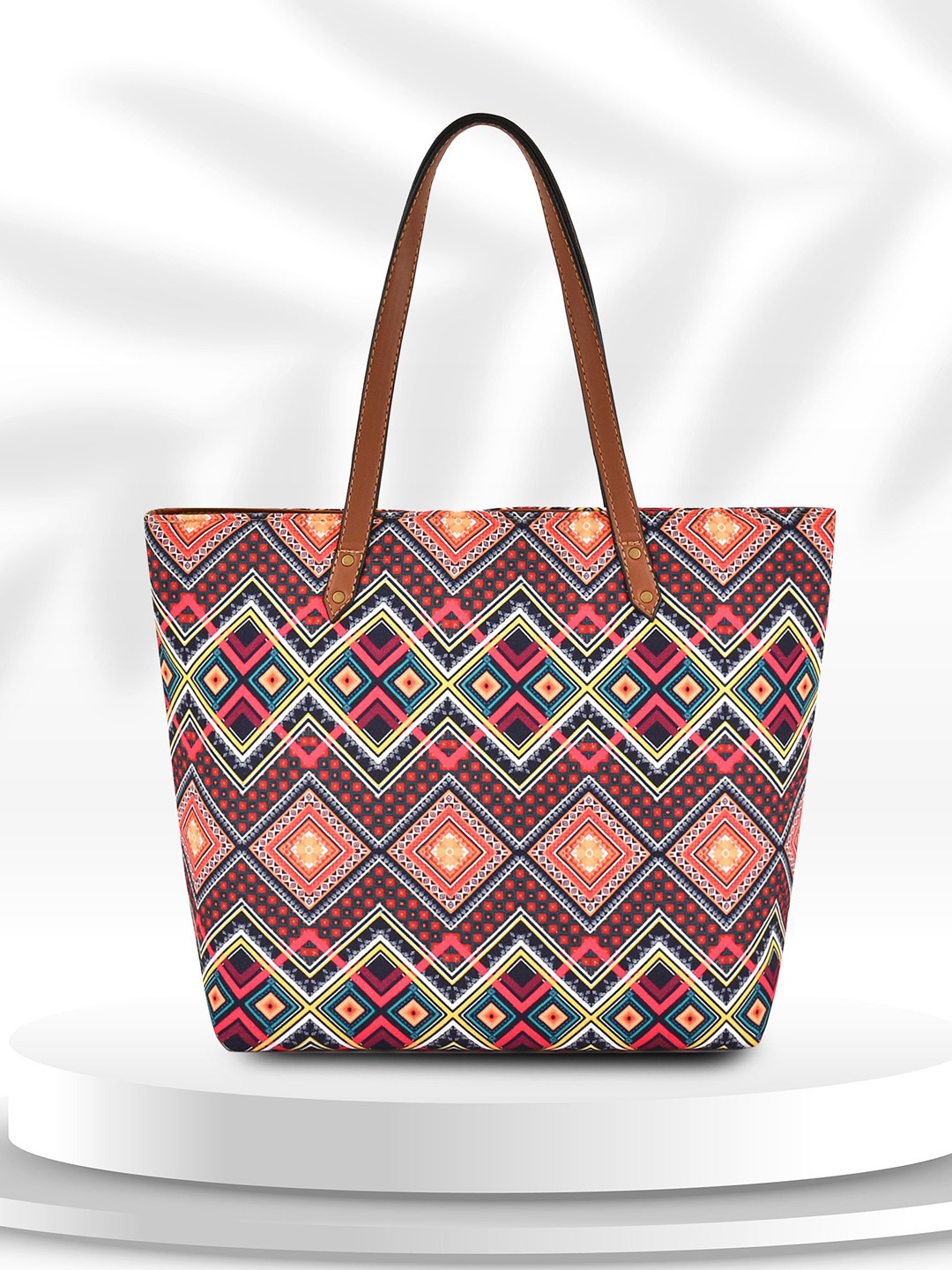 

DressBerry Geometric Oversized Shopper Tote Bag, Red