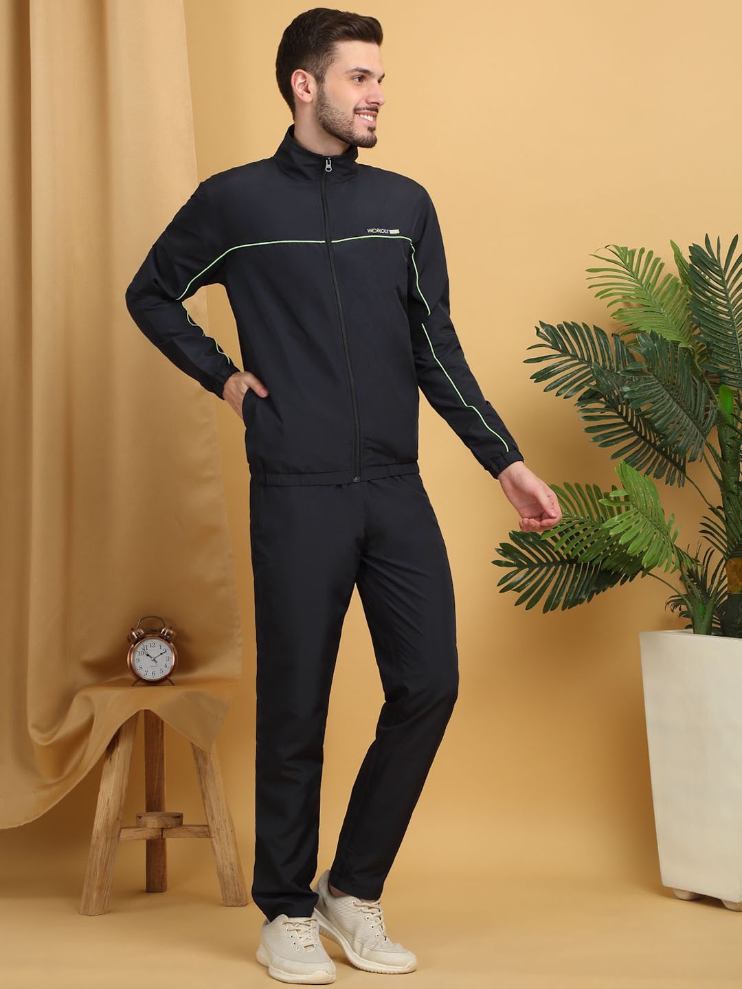 

Sweet Dreams Men Mock Collar Tracksuit, Navy blue