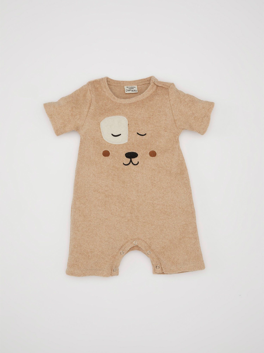 

DeFacto Boys Printed Pure Cotton Romper, Brown