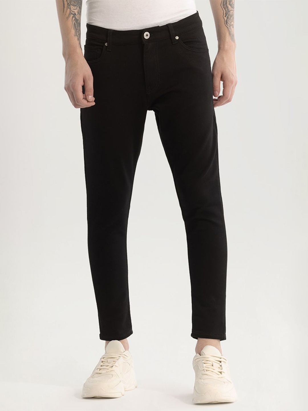 

Snitch Men Narrow Skinny Fit Stretchable Jeans, Black
