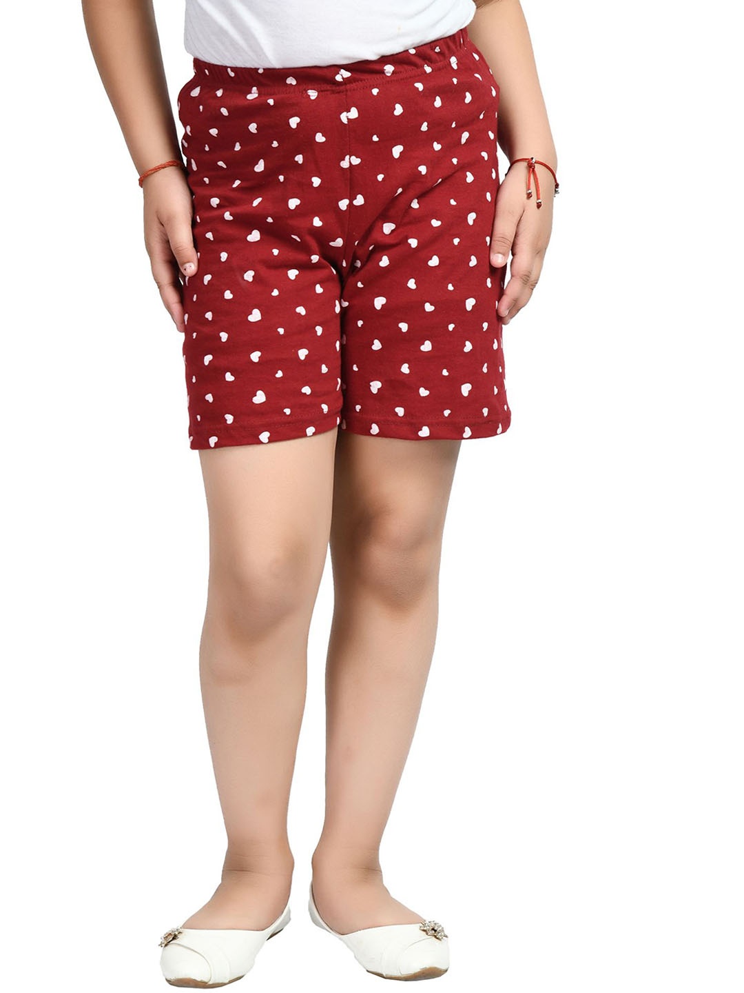 

KAYU Girls Printed High-Rise Pure Cotton Shorts, Maroon