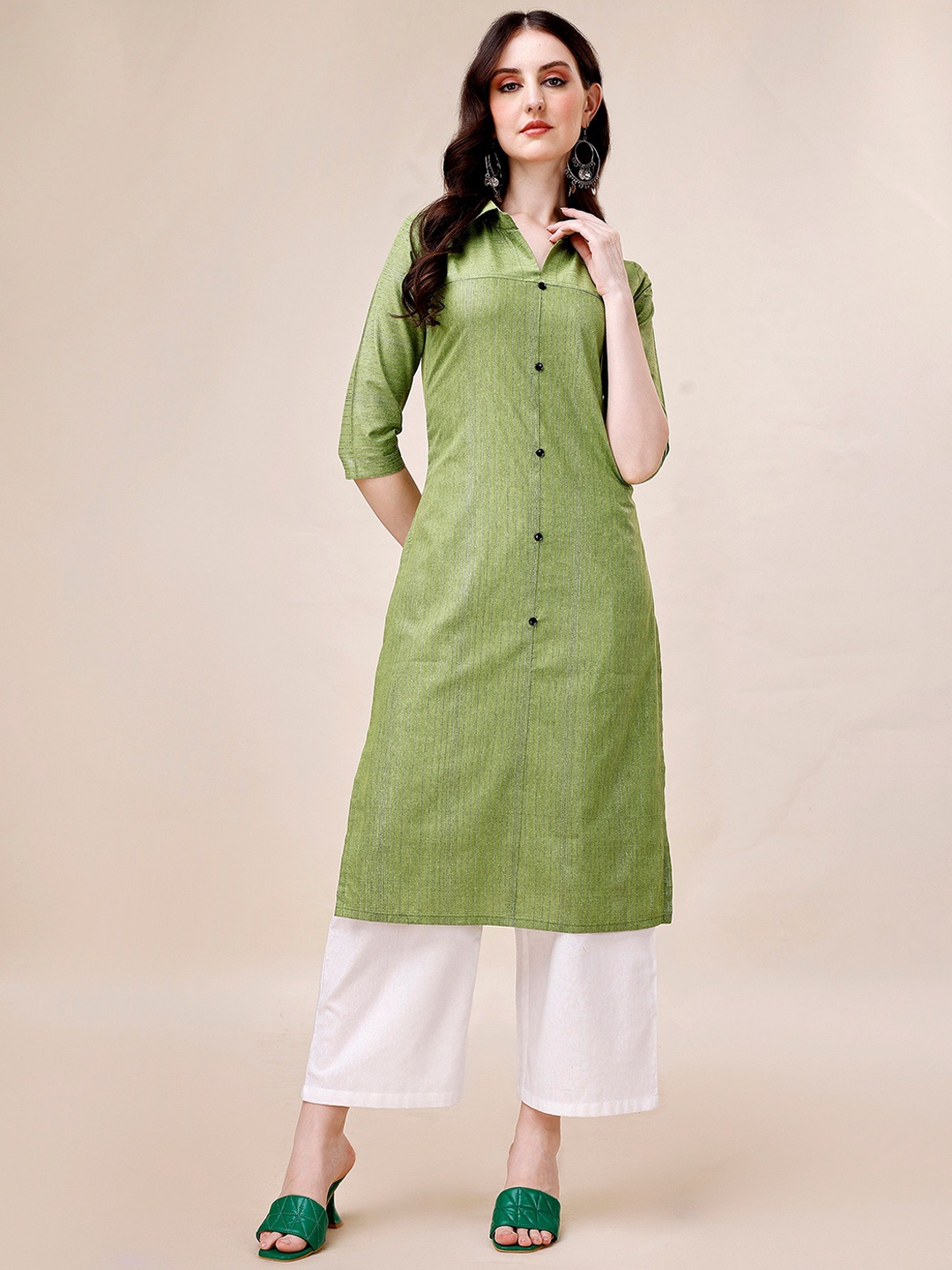 

KALINI Women Regular Kurta with Palazzos, Green