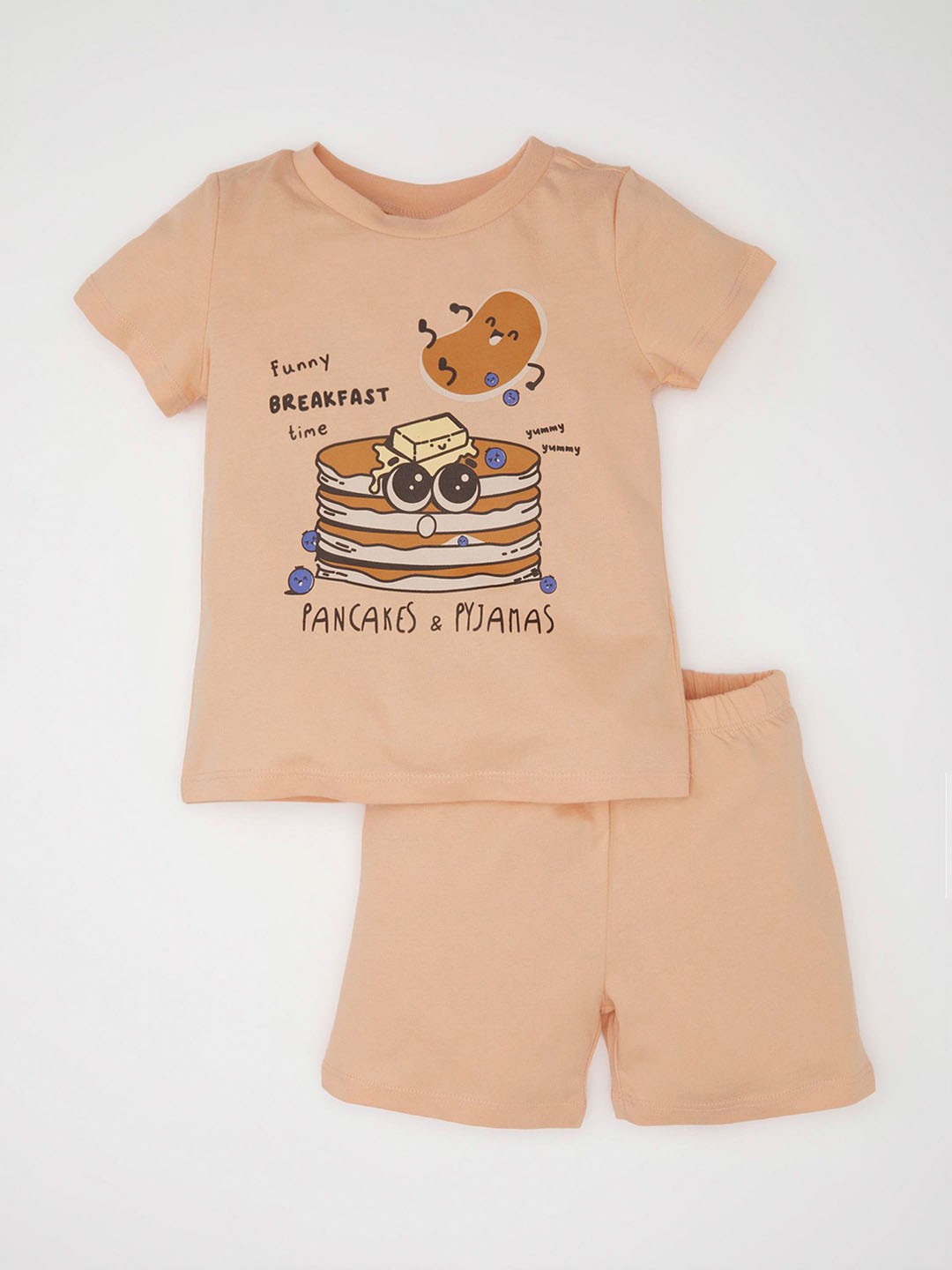 

DeFacto Boys Printed Pure Cotton Night Suit, Cream