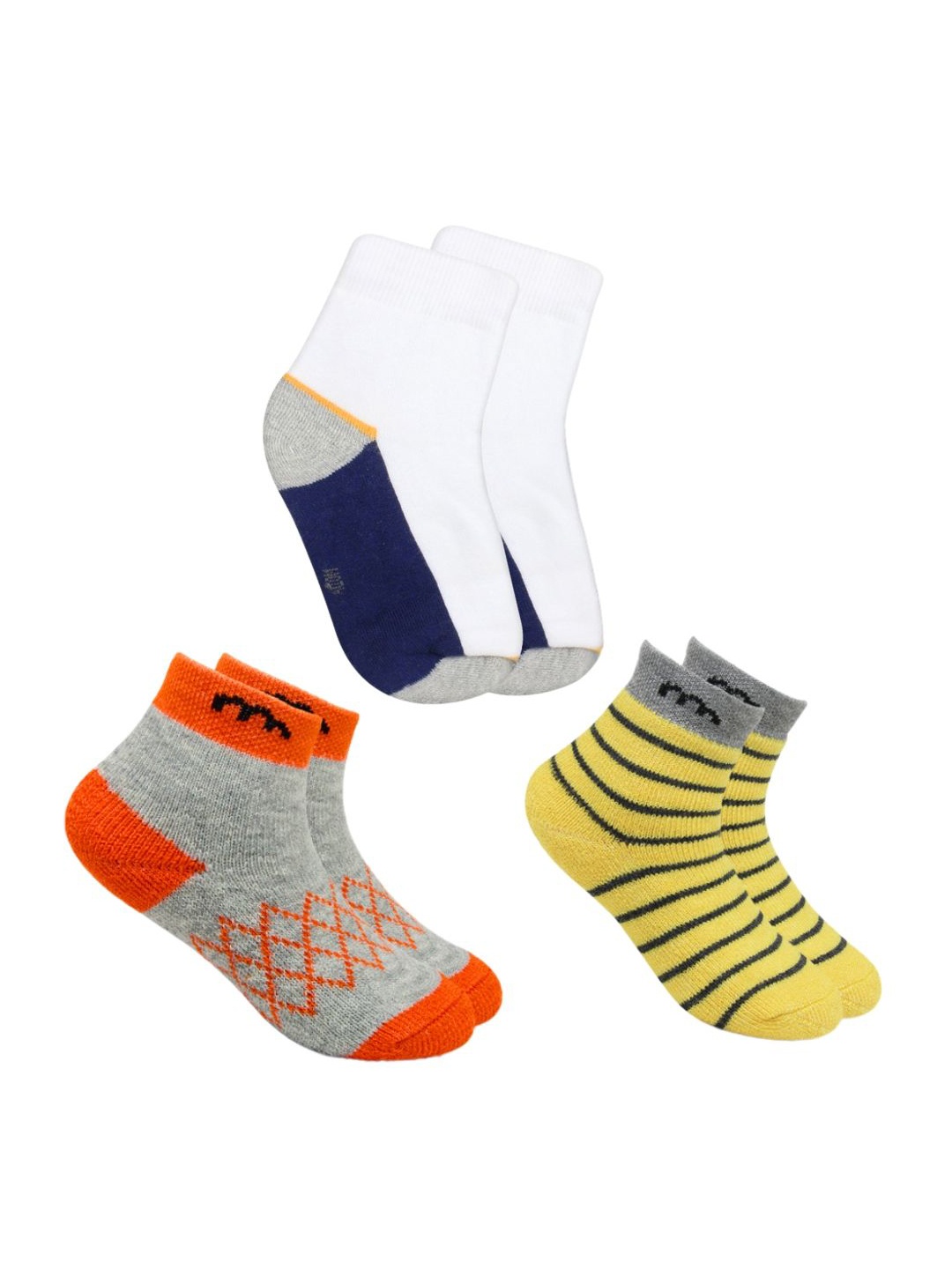 

BAESD Infants Patterned Ankle Length Socks Pack Of 3, Grey