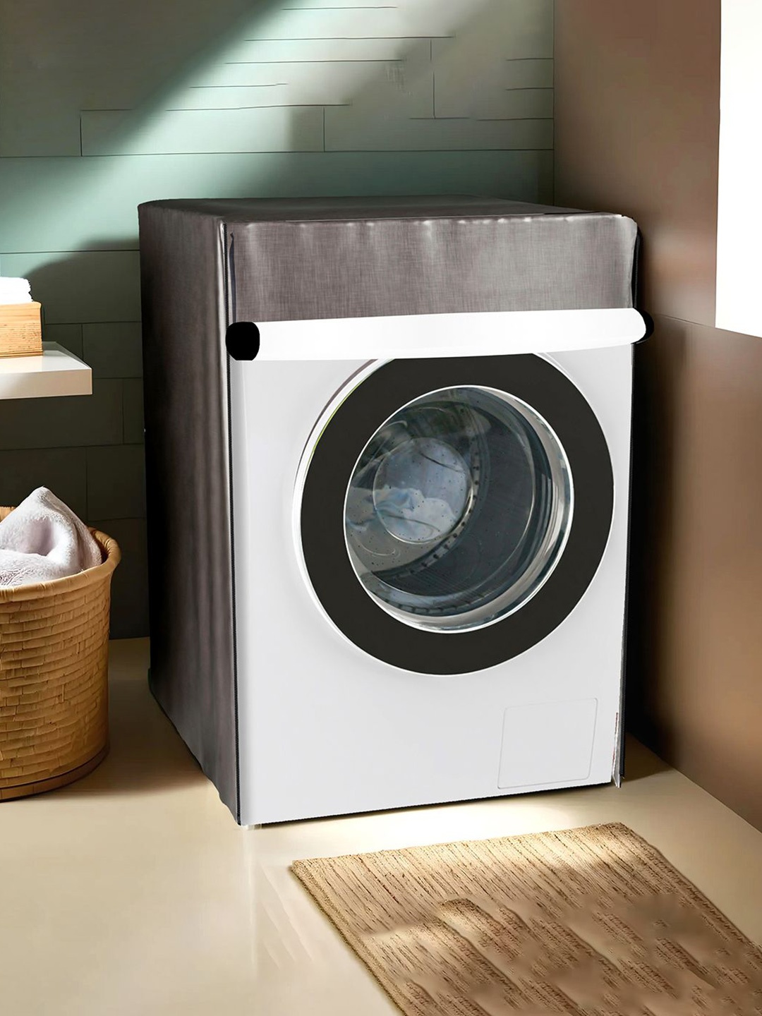

Kuber Industries Brown Light Weight Front Load Washing Machine Cover