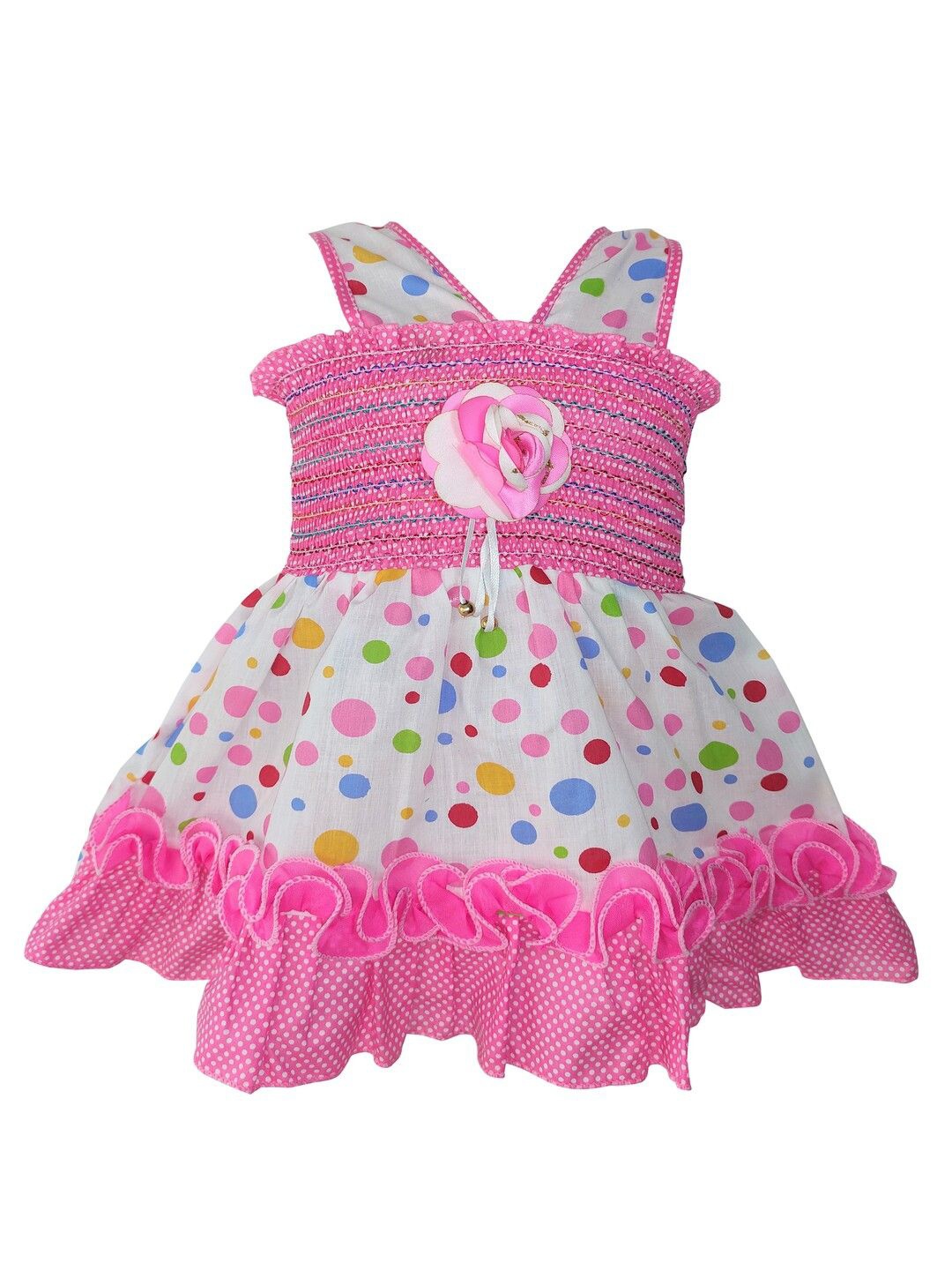

BAESD Girls Polka Dot Print Fit & Flare Dress, Pink