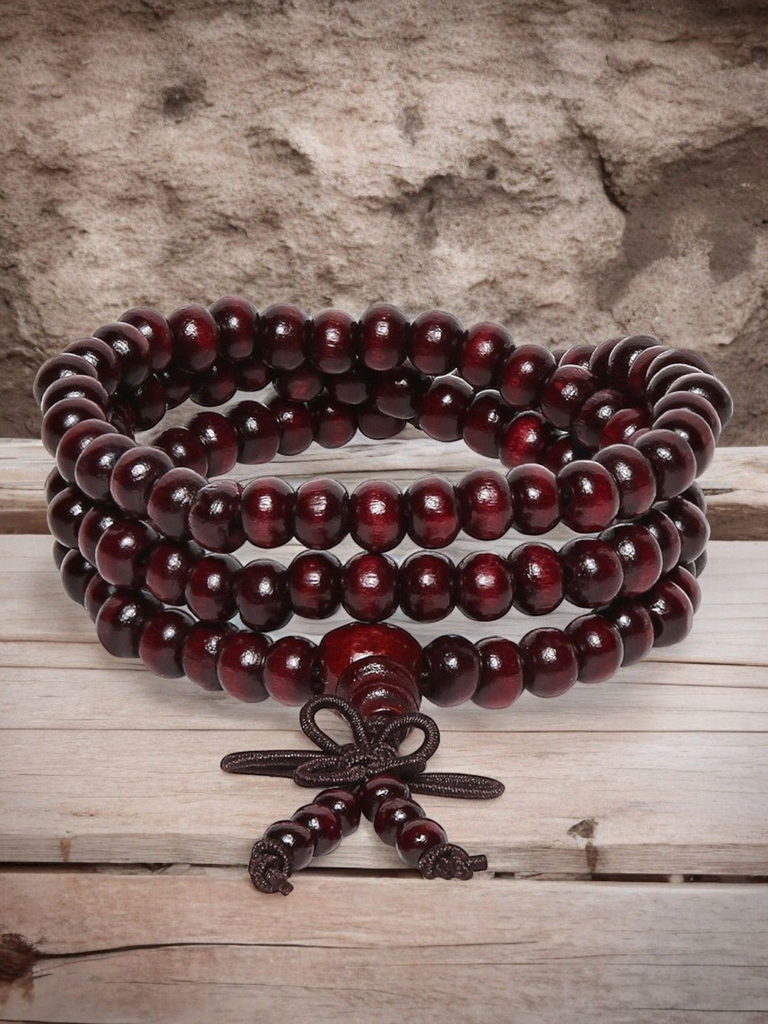 

fabula Men Wooden Wraparound Bracelet, Maroon