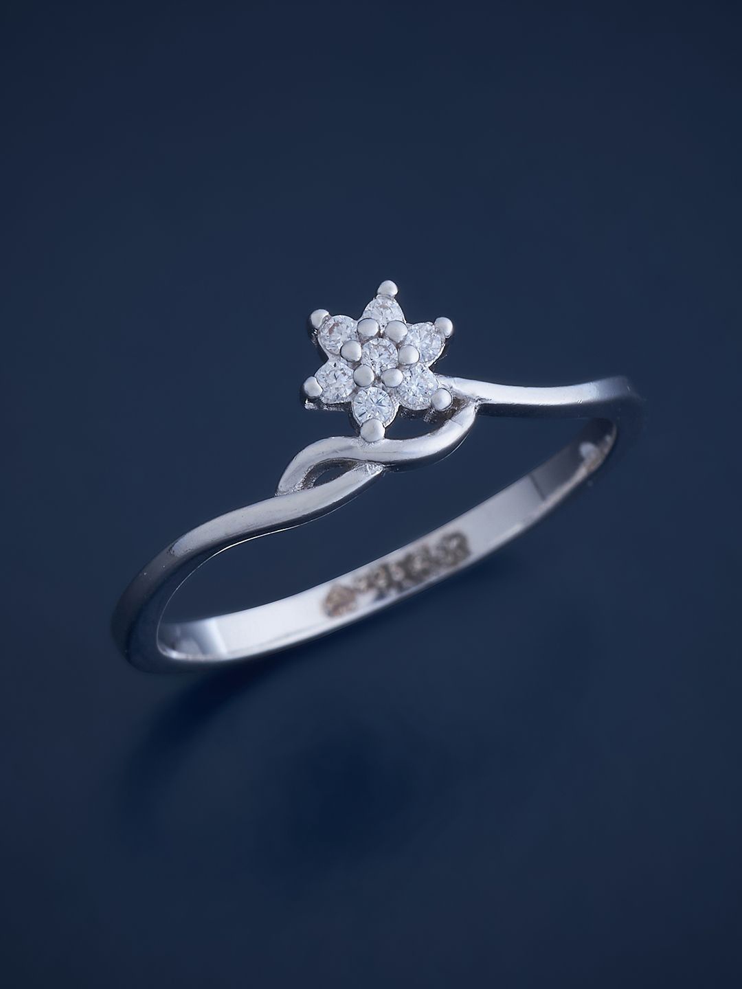 

Kushal's Fashion Jewellery Sterling Silver Cubic Zirconia Rhodium-Plated Finger Ring