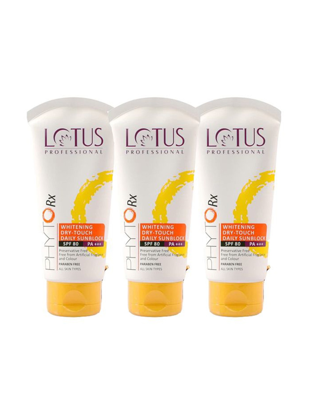 

Lotus Professional Set Of 3 PHYTORx Whitening Dry Touch Sunscreen - 50g Each, White