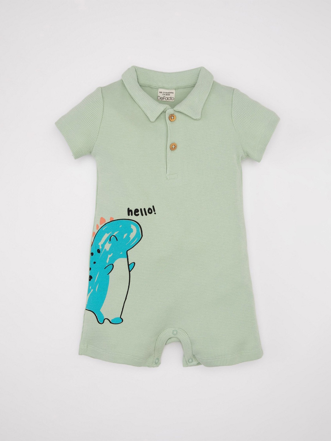 

DeFacto Boys Printed Cotton Romper, Green