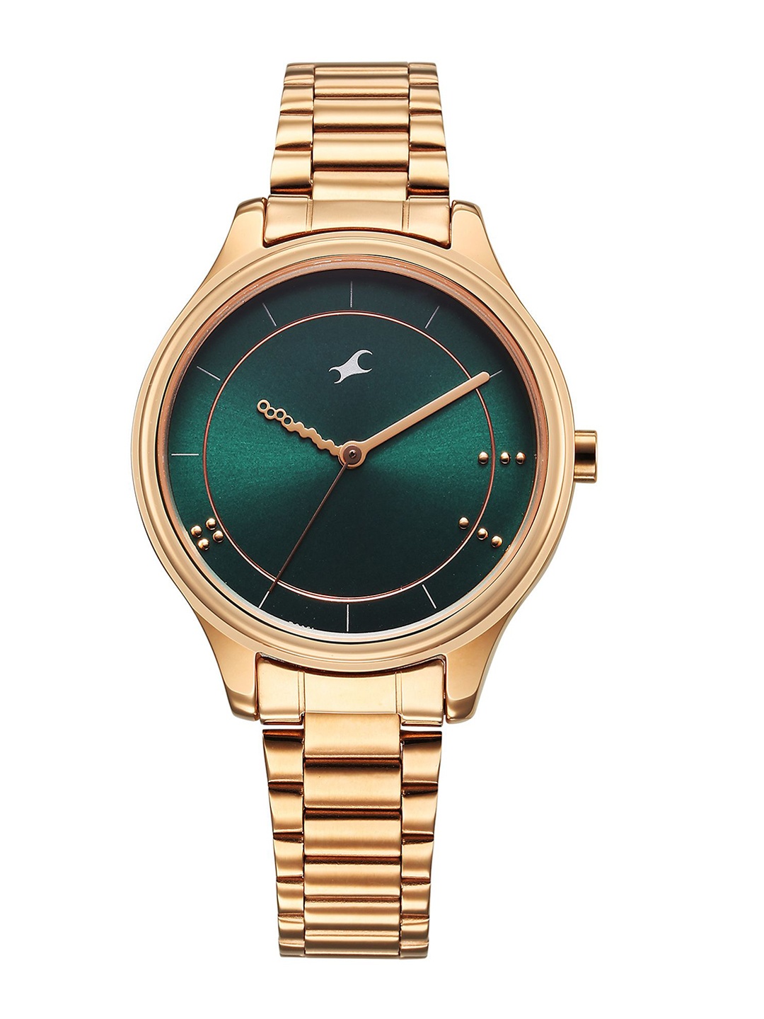 

Fastrack Women Brass Dial & Bracelet Style Straps Analogue Watch 6296WM02, Green