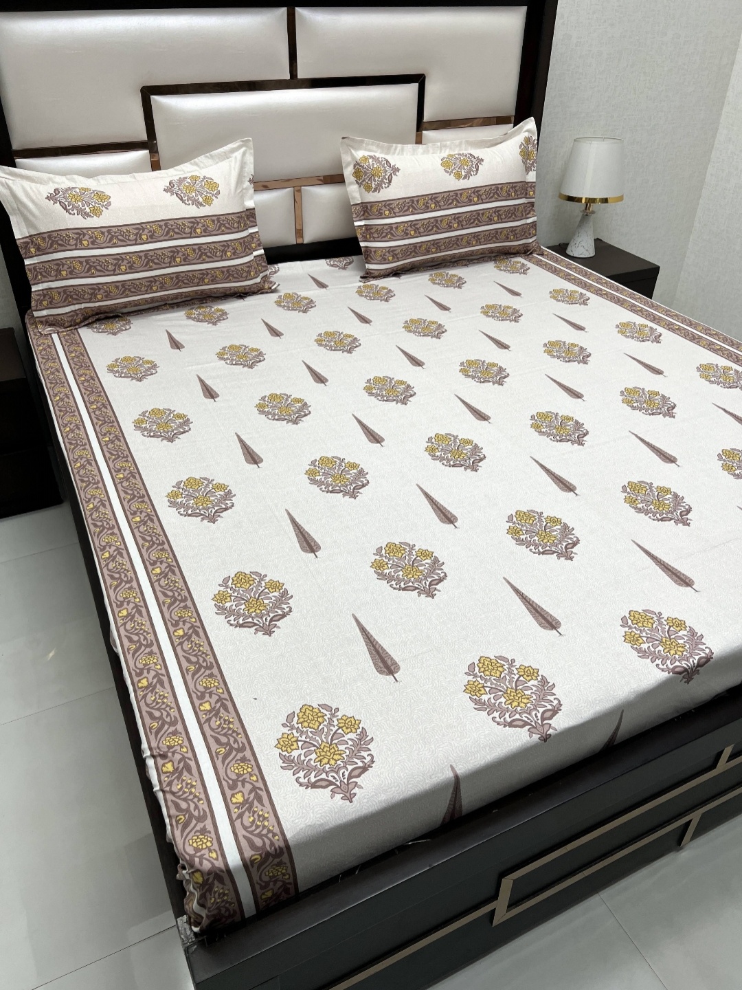 

Pure Decor Royal Passion Brown Ethnic 300 TC Pure Cotton Queen Bedsheet & 2 Pillow Covers