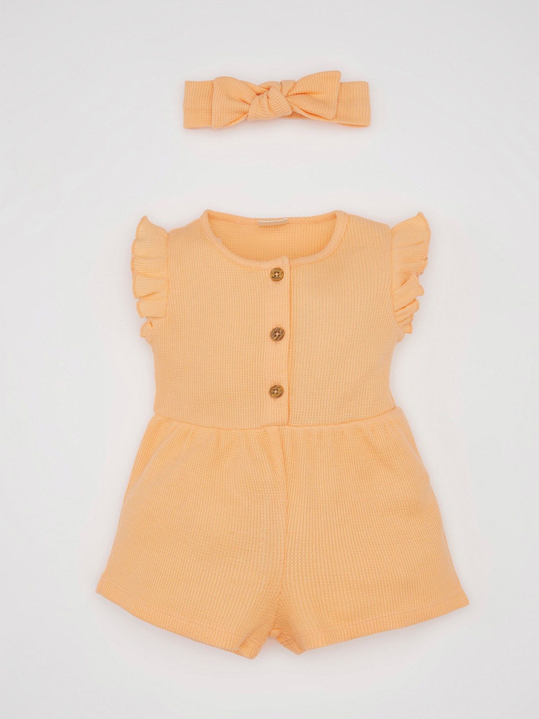

DeFacto Girls Pure Cotton Playsuit, Orange