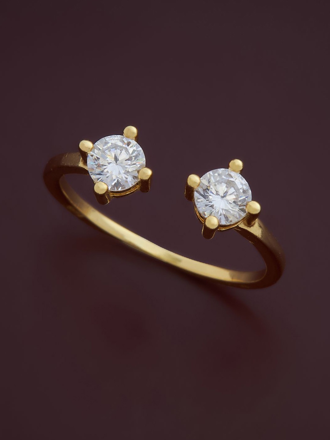 

Kushal's Fashion Jewellery Sterling Silver Cubic Zirconia Gold-Plated Finger Ring