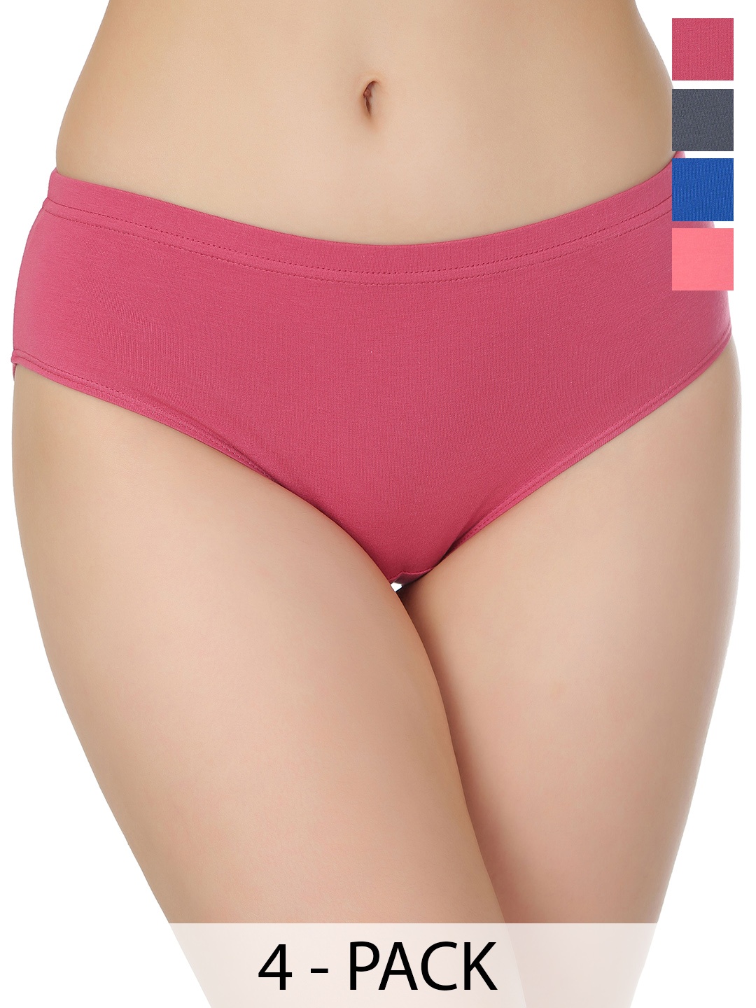 

DressBerry Women Pack Of 4 Hipster Cotton Briefs INNER03, Grey