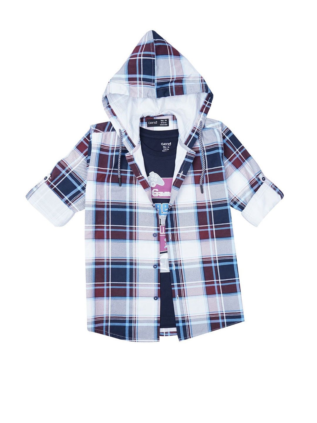 

CAVIO Boys Comfort Opaque Checked Casual Shirt, Brown
