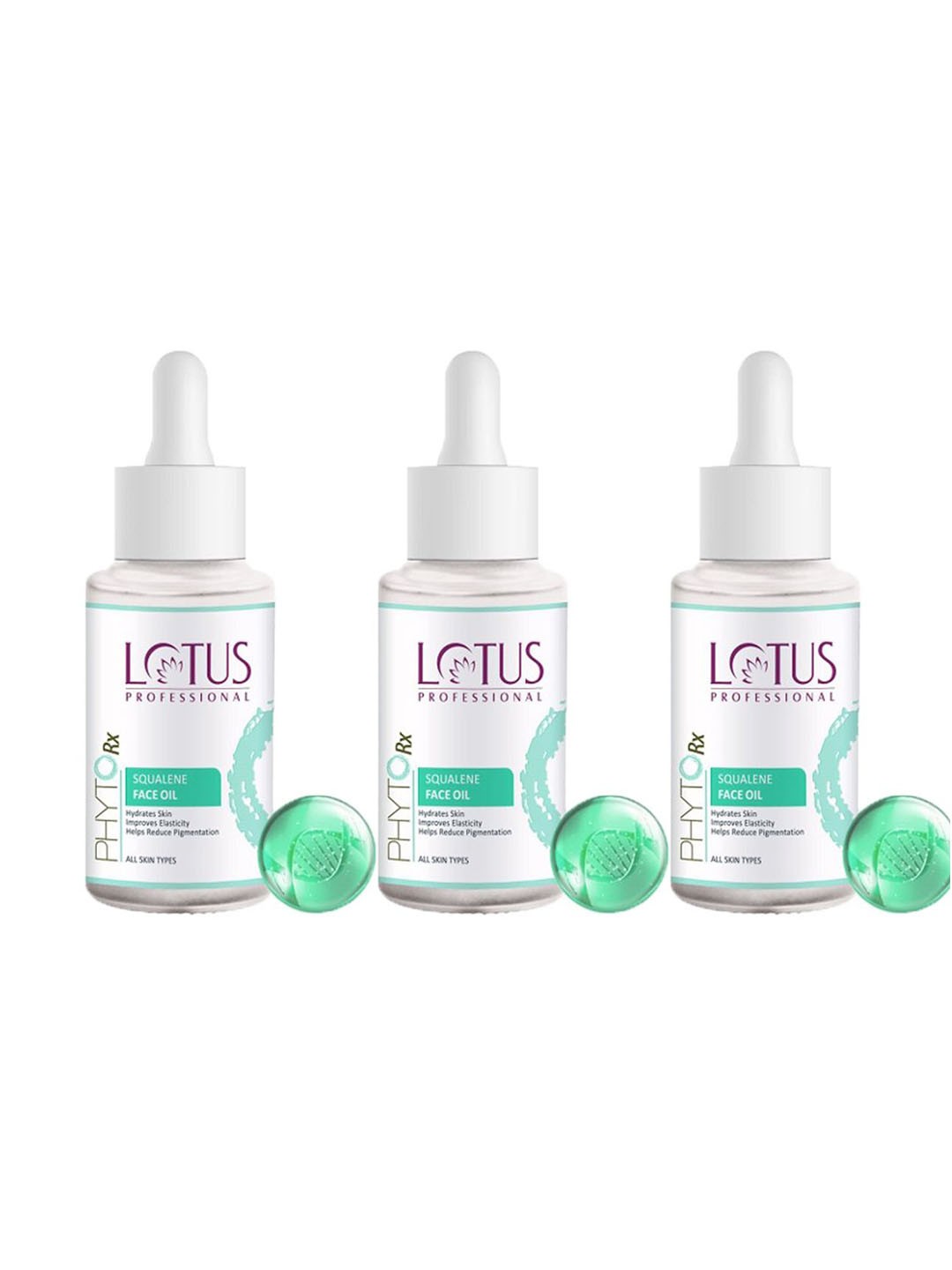 

Lotus Professional Set Of 3 Phytorx Squalene Face Oil 28 ml Each, Green