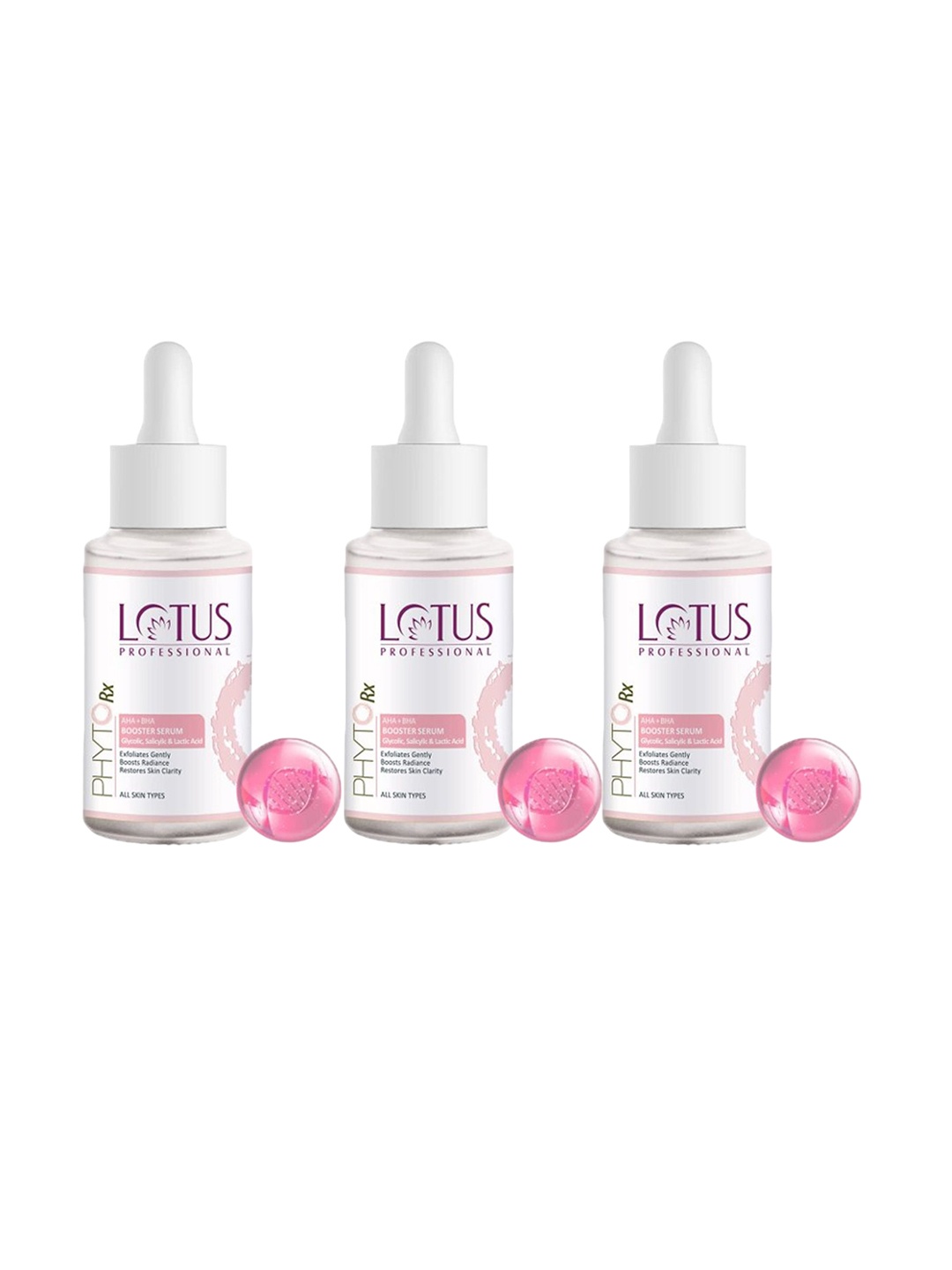 

Lotus Professional Set Of 3 PHYTORx AHA+BHA Booster Serum - 30 ml Each, Pink