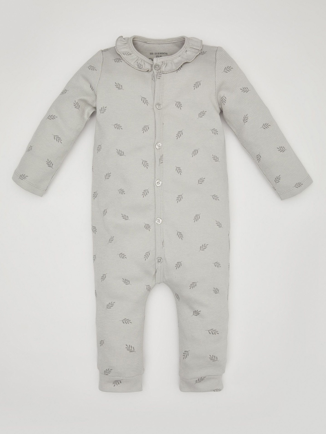 

DeFacto Infant Girls Printed Pure Cotton Rompers, Off white