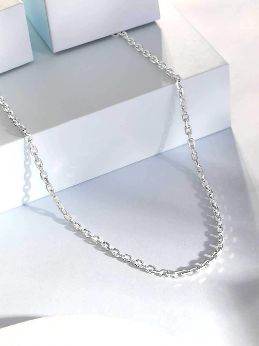

Zavya Men 925 Sterling Silver Rhodium-Plated Anchor Chain