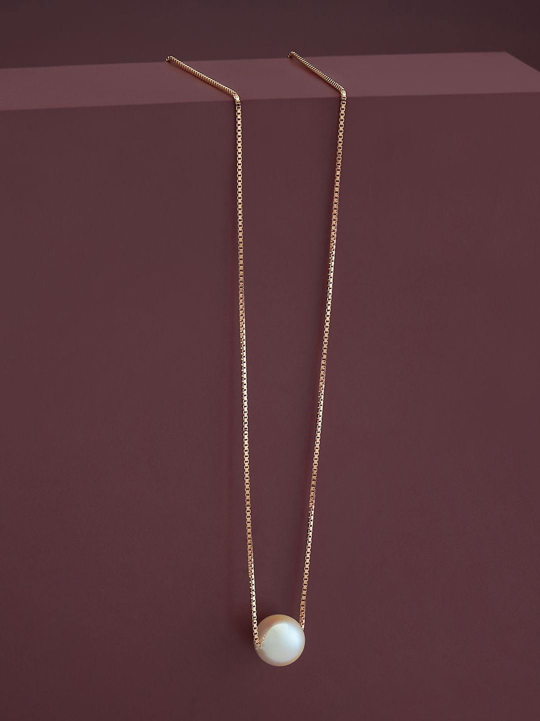 

Kushal's Fashion Jewellery Sterling Silver Pearls Rose Gold-Plated Chain