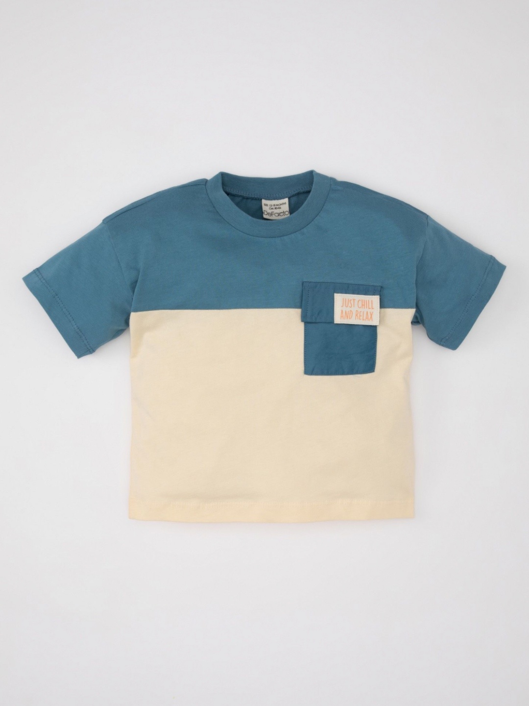 

DeFacto Boys Colourblocked Round Neck Cotton T-shirt, Off white