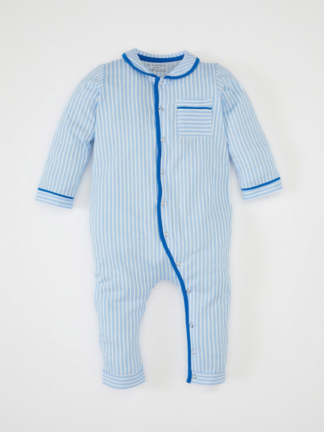 

DeFacto Infant Boys Printed Pure Cotton Rompers, Blue