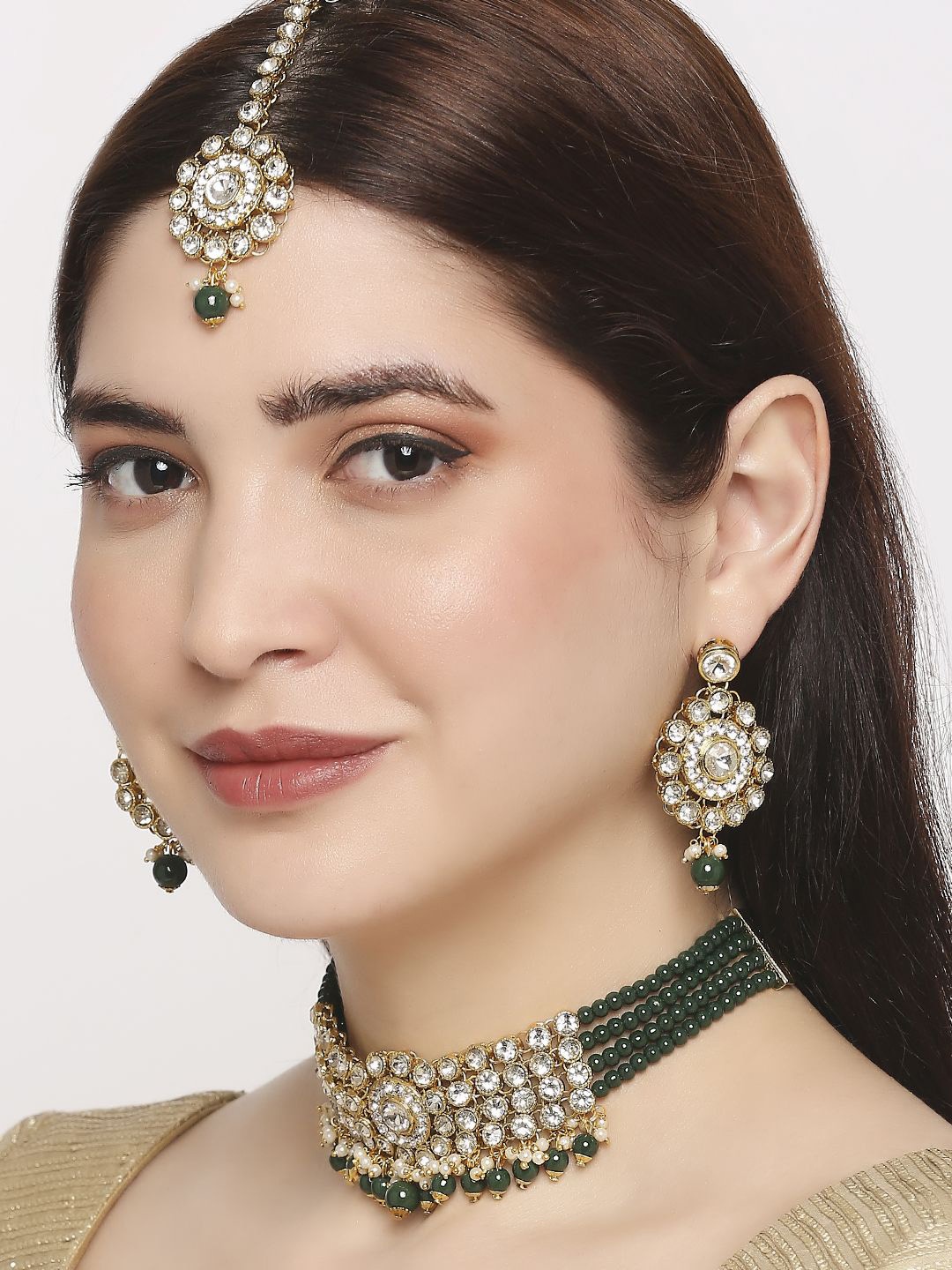 

Anouk Kundan Studded & Beaded Jewellery Set, Gold