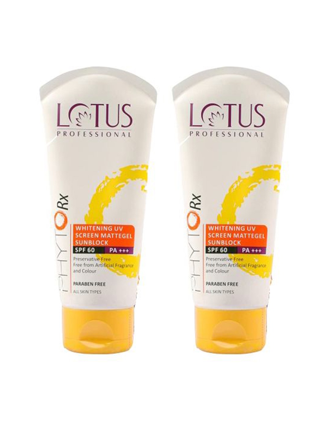 

Lotus Professional Set Of 2 PHYTORx Whitening UV Screen Mattegel SPF 60, White