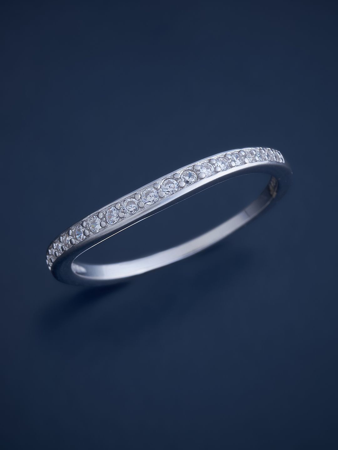 

Kushal's Fashion Jewellery Sterling Silver Cubic Zirconia Rhodium-Plated Finger Ring
