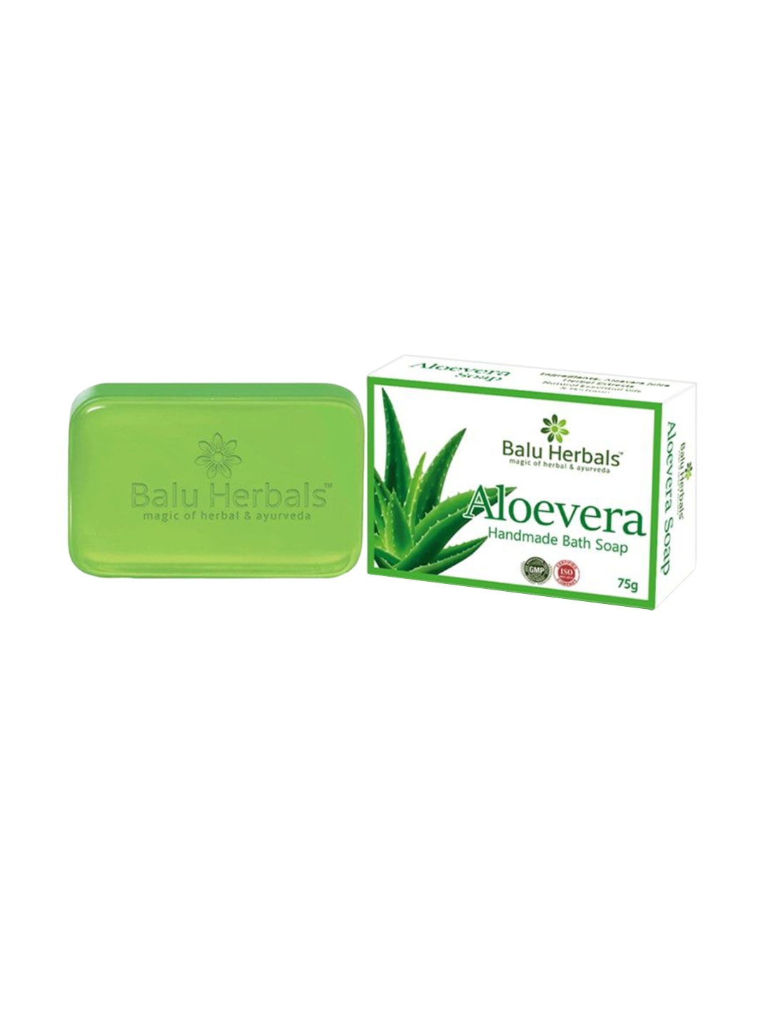 

BALU HERBALS Aloe Vera Soap Makes Skin Smooth & Reduces Fungal Infection-125g, Green