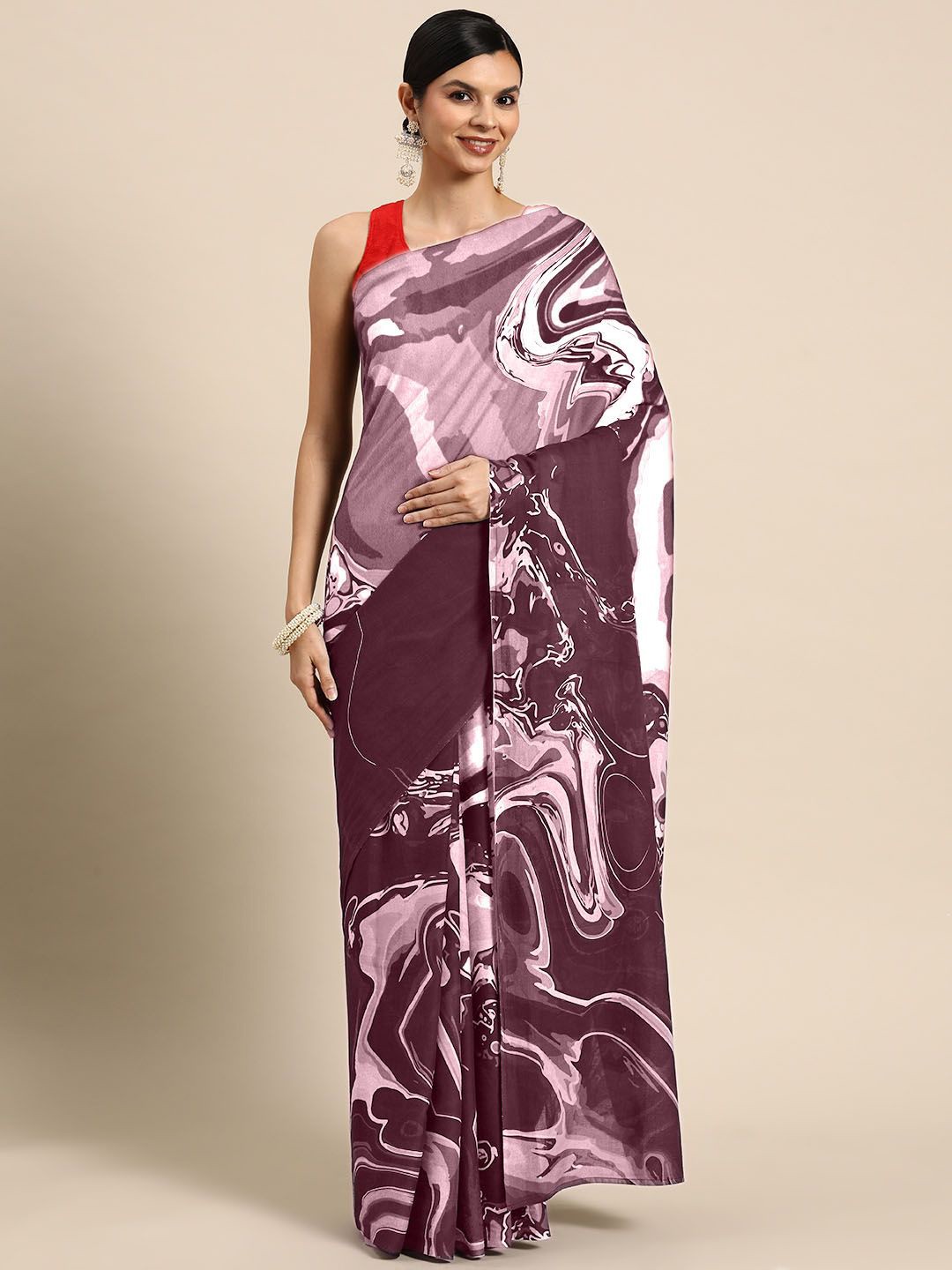

BUTA BUTI Pure Cotton Saree, Mauve