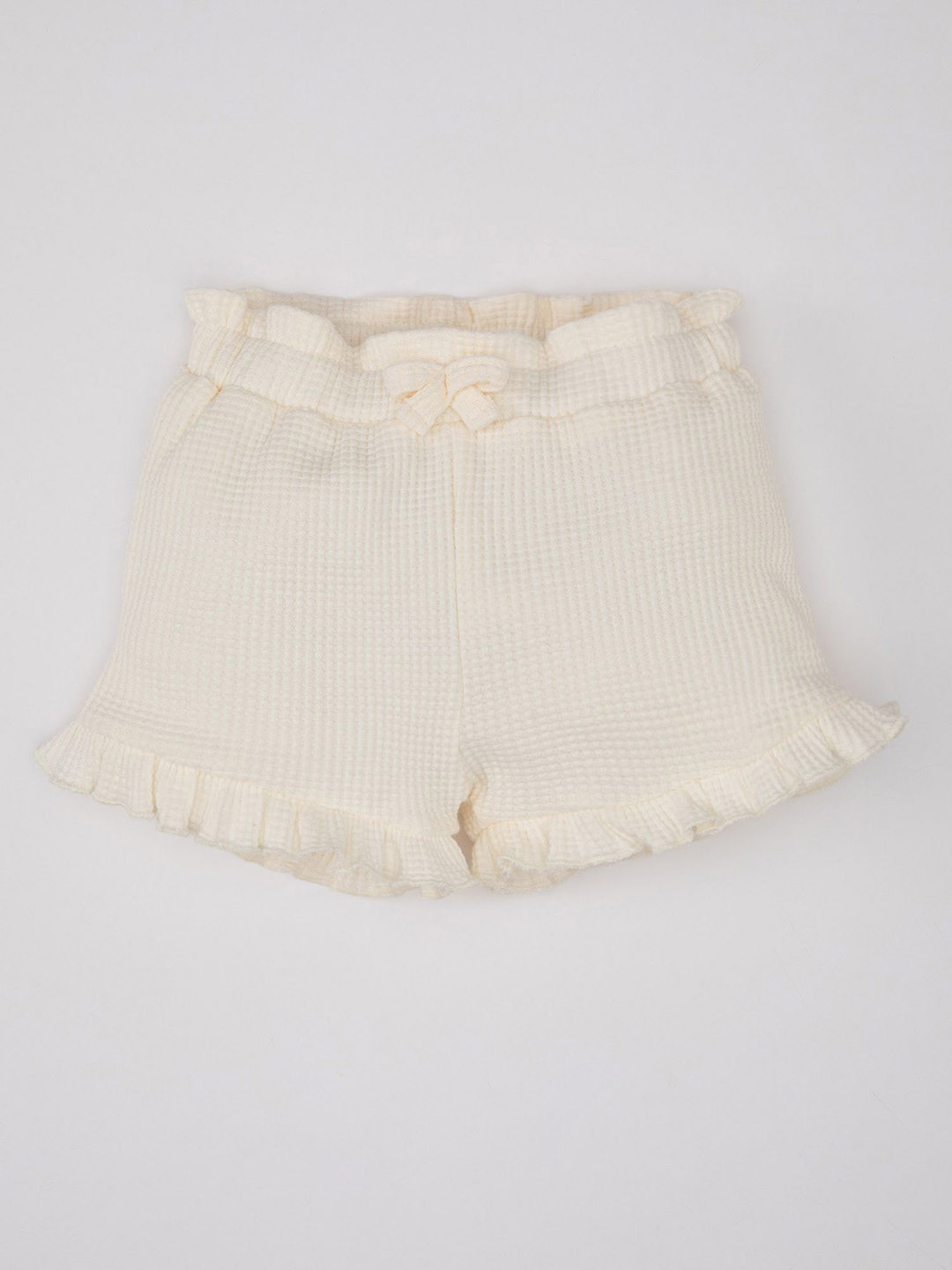 

DeFacto Girls Self Design Hot Pants Shorts, Cream