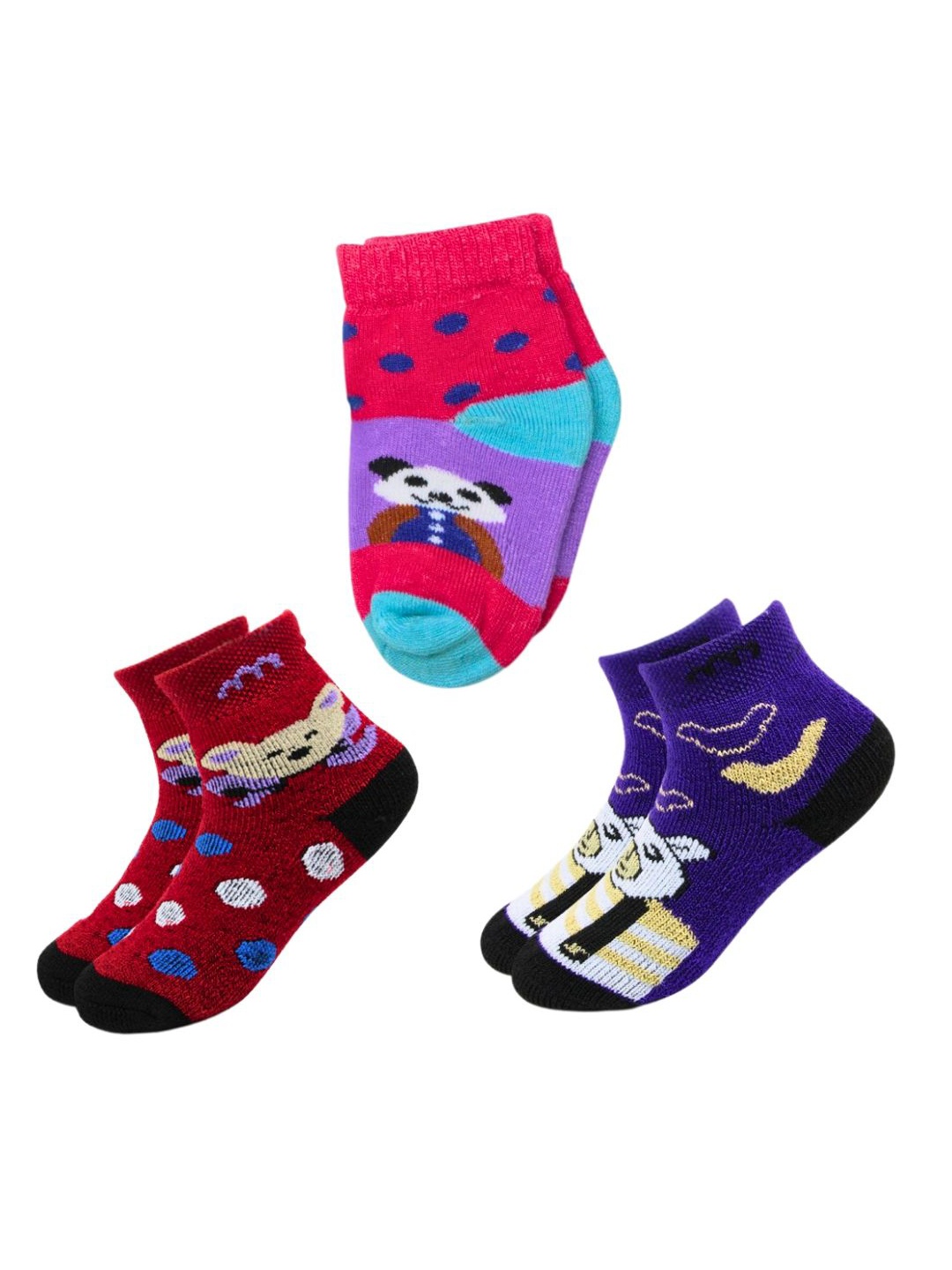 

BAESD Infants 3 Pcs Ankle-Length Socks, Maroon